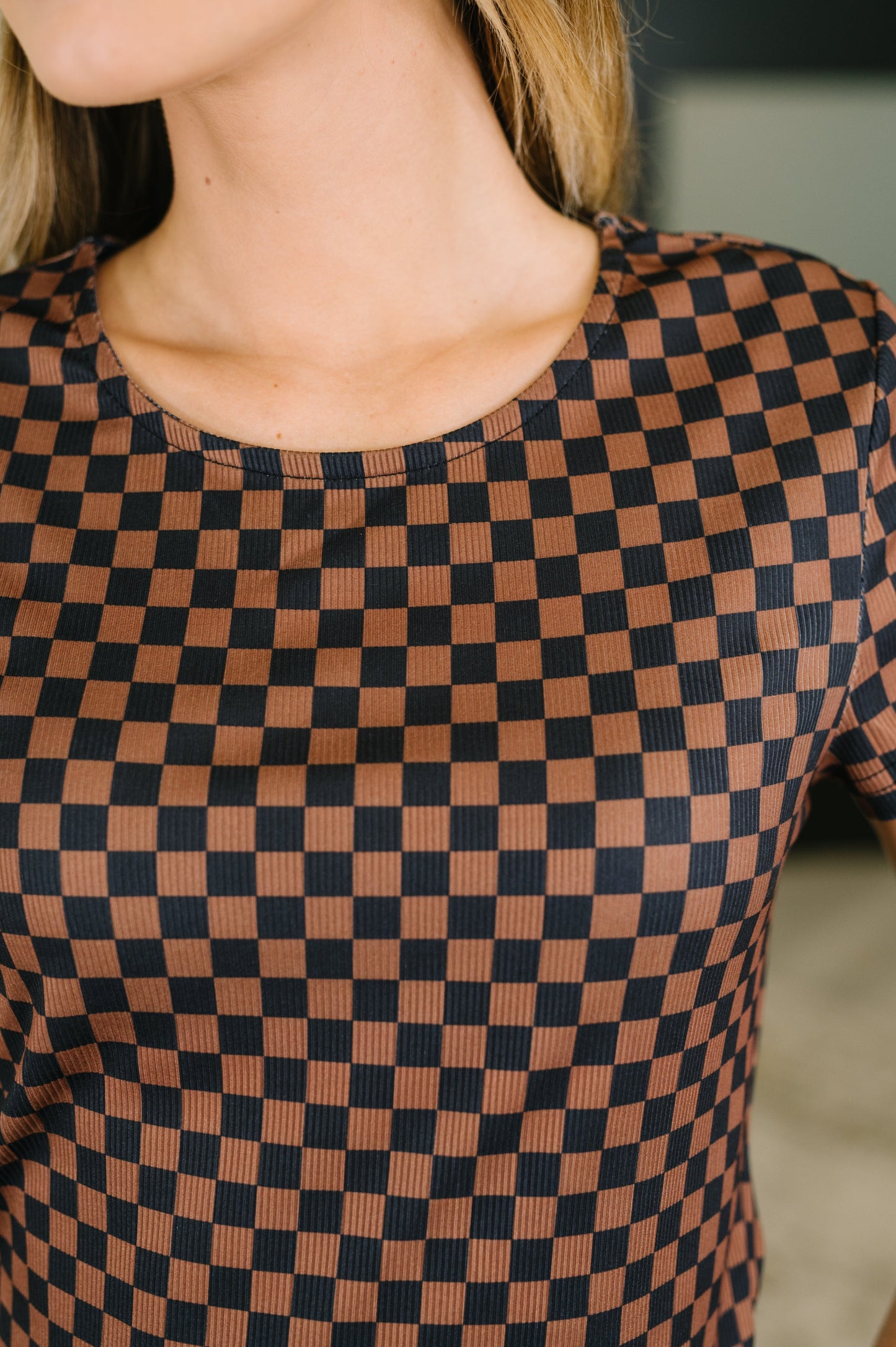 No One Else Checkered Casual Tee