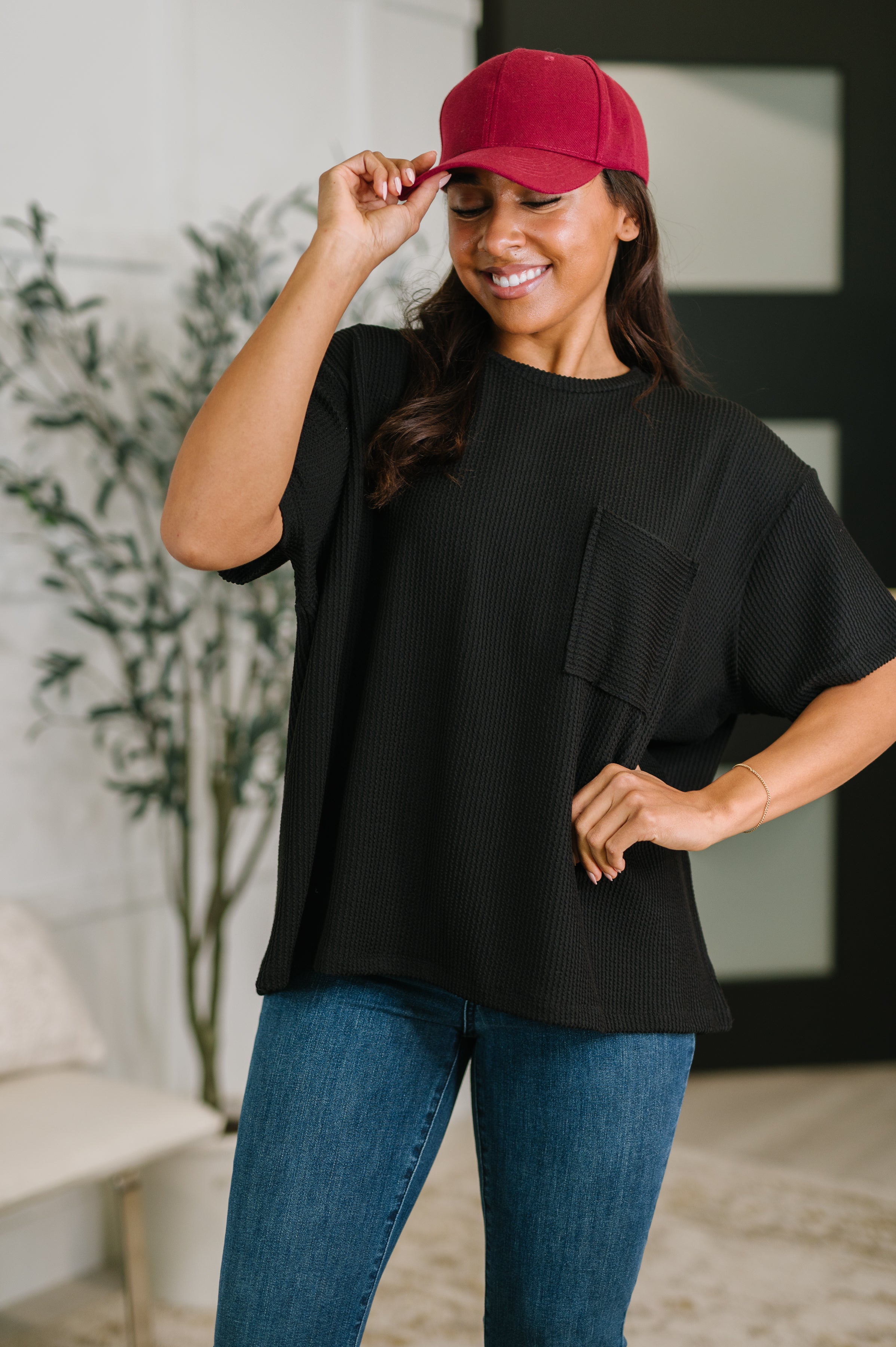 Not That complicated Textured Boxy Tee in Black – Southern Rays Boutique