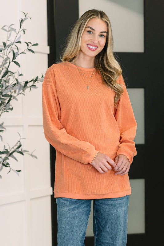 Taking A Drive Oversized Corded Sweatshirt