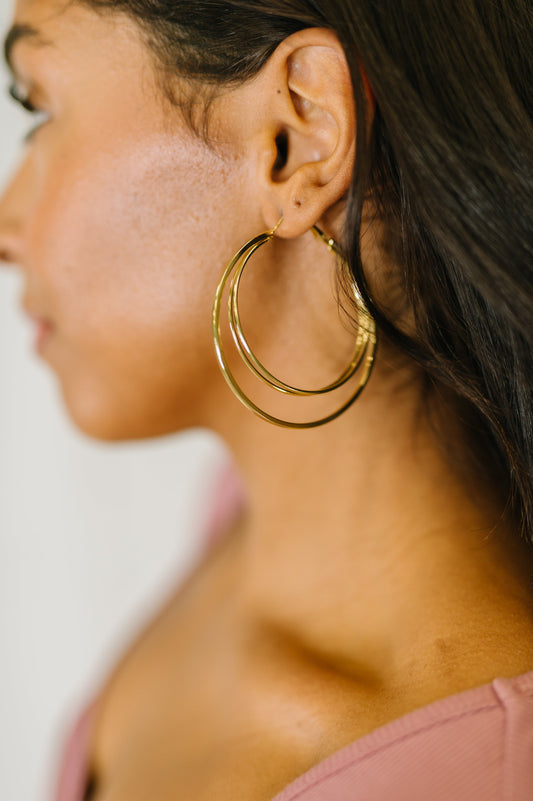 Two's a Party Double Hoop Earrings